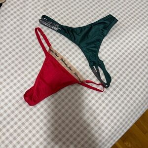 Victoria's Secret Red and Green Bikini Set